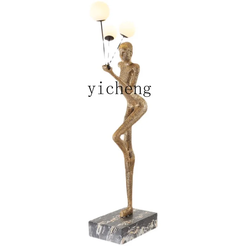 Xl Creative Human-Shaped Art Sculpture Floor Lamp Home Glass Steel Large Human Body Decoration