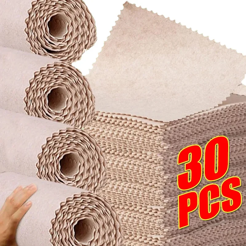 30/1PCS Natural Luffa Plant Fiber Cleaning Cloths Lazy Rag Absorbent Kitchen Dishcloths Non-stick Oil Dish Rags Scouring Pads