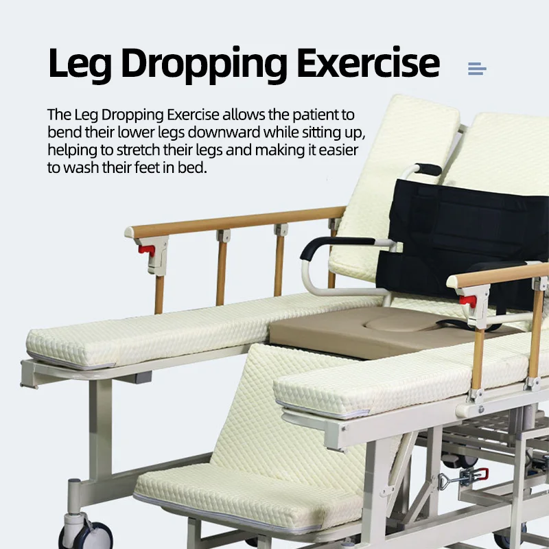 سرير التمريض مع كرسي متحرك معدات طبية منزلية للعناية بالمعاقين كرسي متحرك محمول سرير العناية بالمنزل #5