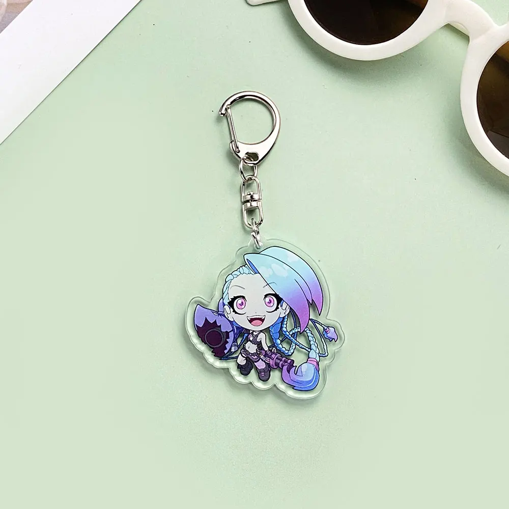 ألعاب تنافسية Jinx سلسلة مفاتيح مصنوعة من الأكريليك إكسسوارات حقيبة ساحرة حقيبة ظهر مضحكة قلادة خاتم مفتاح شعبي هدايا للأصدقاء #3