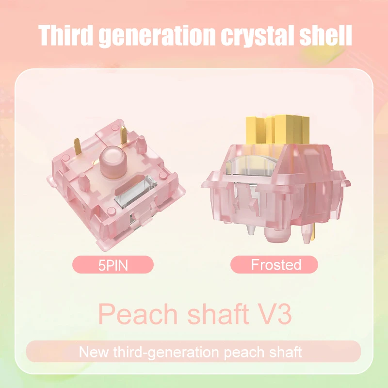 

Peach Silent V3 Customized Mechanical Keyboard Hot swappable Switch Linear V2 Axis Suitable for 5-pin Hot swappable Keyboard