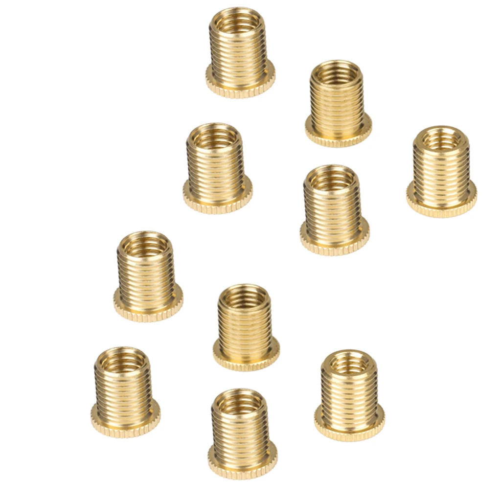 Pack of 10 Universal Gear Knob Adapter Nuts Insert Set M10x1.25 Gold