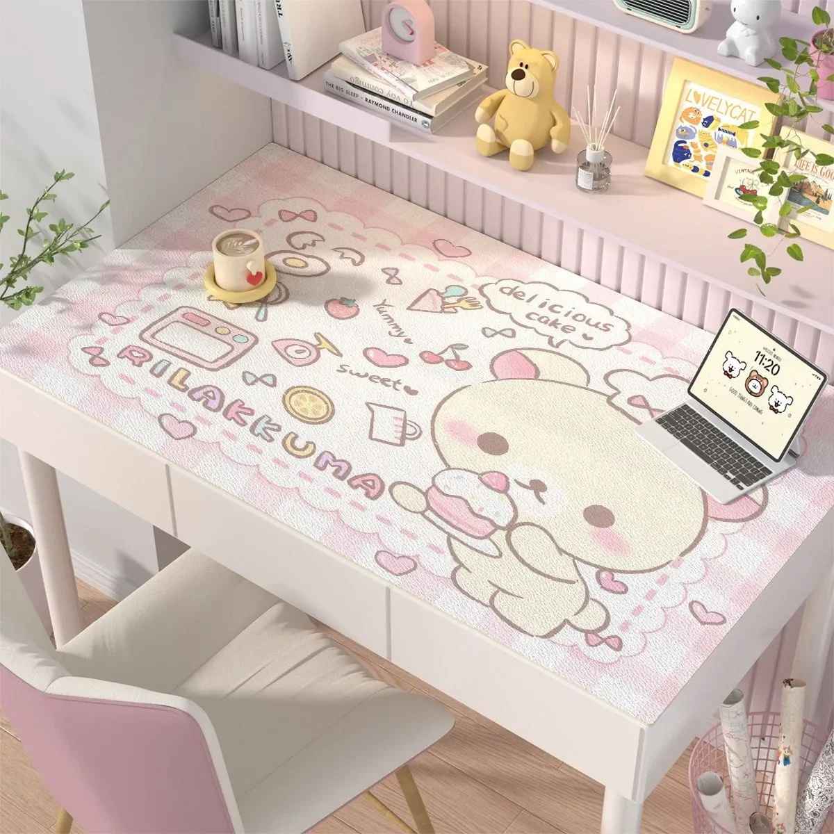 

Cute Bear Daily Pu Leather Mousepad Office Desk Mat Mouse Pad Computer Speed Type Carpet Mat Player Laptop Keyboard Cartoon