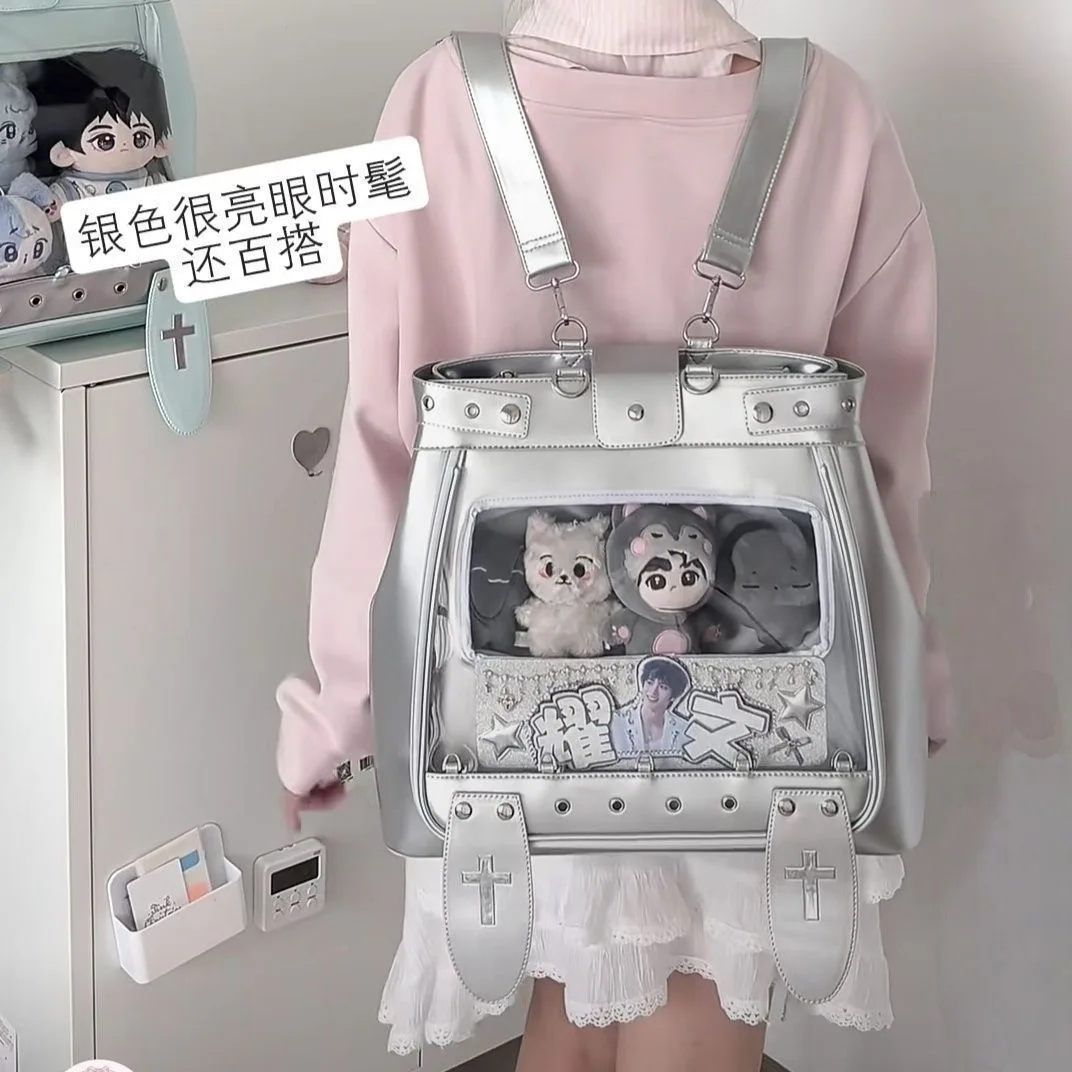 Ita Bag Backpack Transparent Bag Rabbit Ear Notebook Backpack Women's Backpacks Cute Teenage Youth Backpacks Y2K Bag Doll Bag