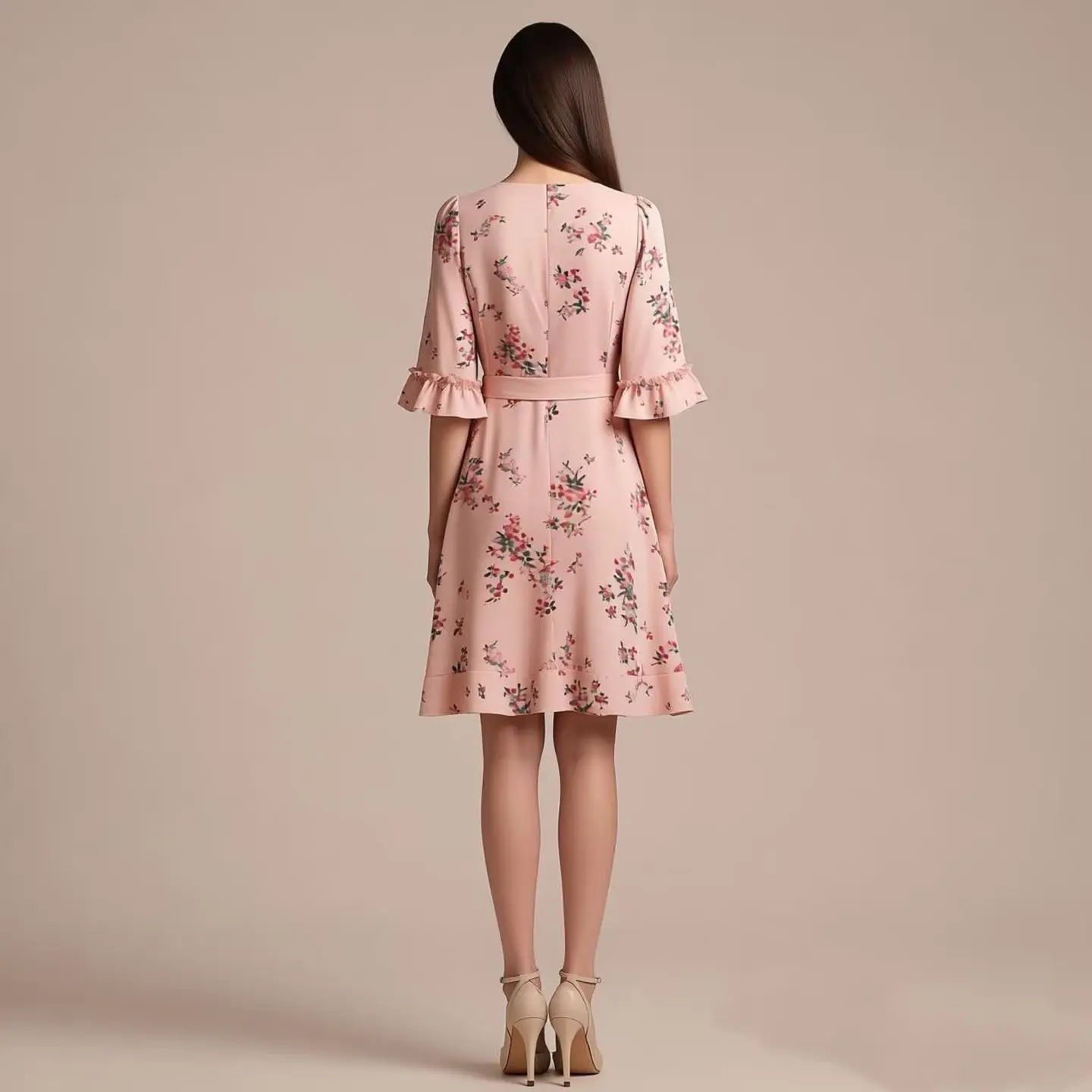 Floral Print Bell Sve Dr Women's Spring Summer Autumn Faion Ele Skirt Hem Ribbon Tie Dr V Ne Slim Fit Sle