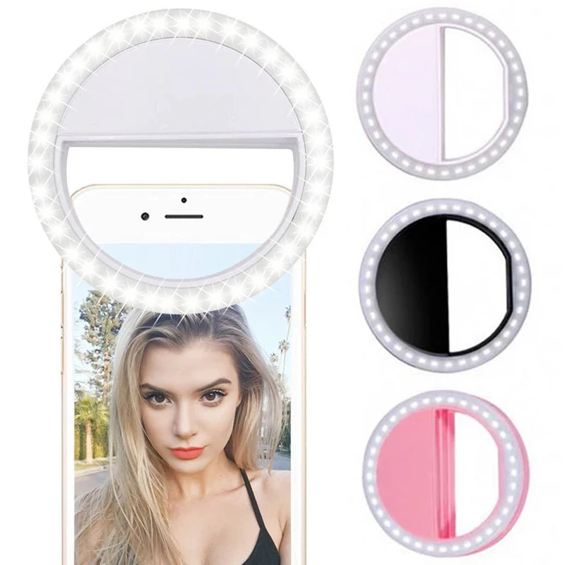 LED Selfie Ring Light Portable Phone Selfie Lamp for iphone Xiaomi Clip Lampe Selfi Telephone Lampa Lens Live Photography Lampe