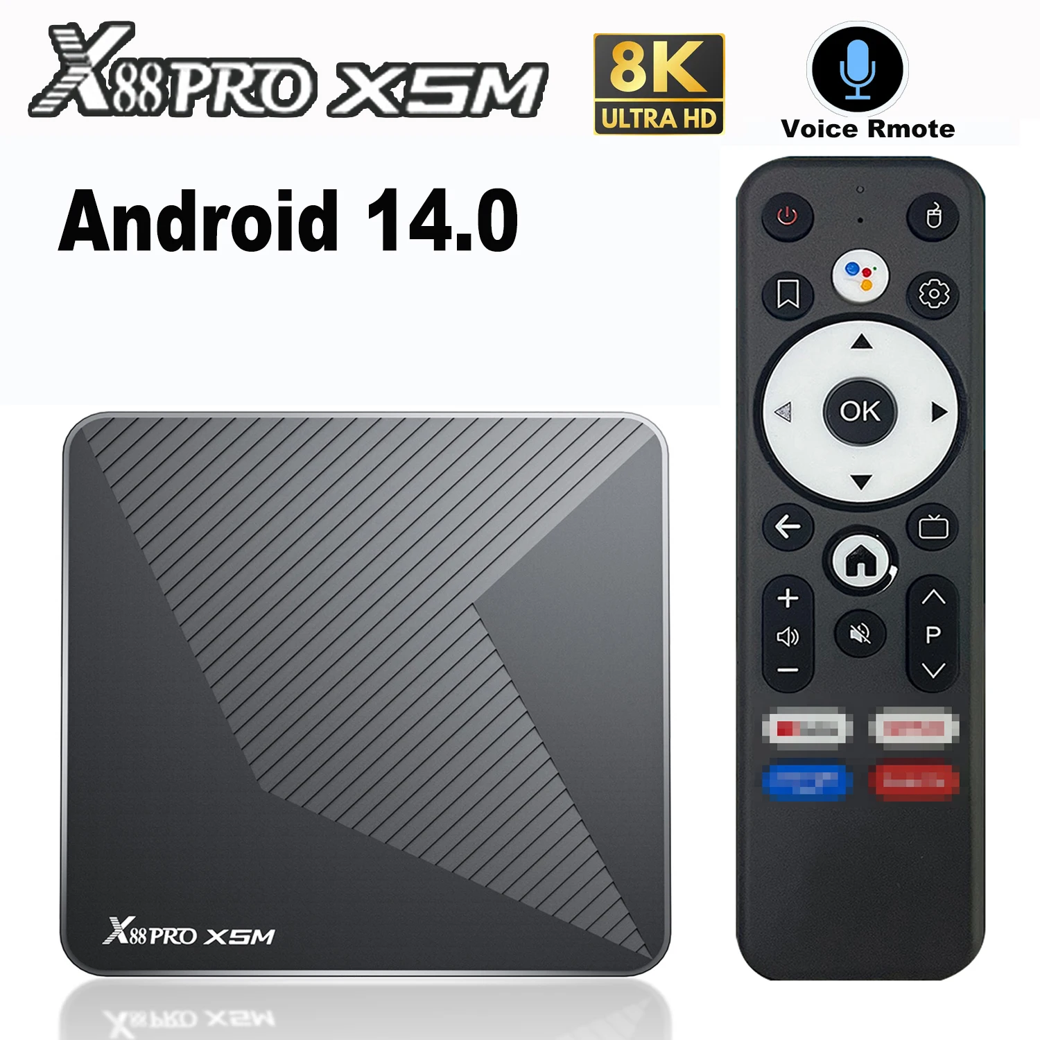

X88 PRO X5M Android 14 TV BOX Amlogic S905X5M CPU 2G with 1000M Lan LPDDR4 ROM 16GB 32GB 64GB WIFI6 BT5.0