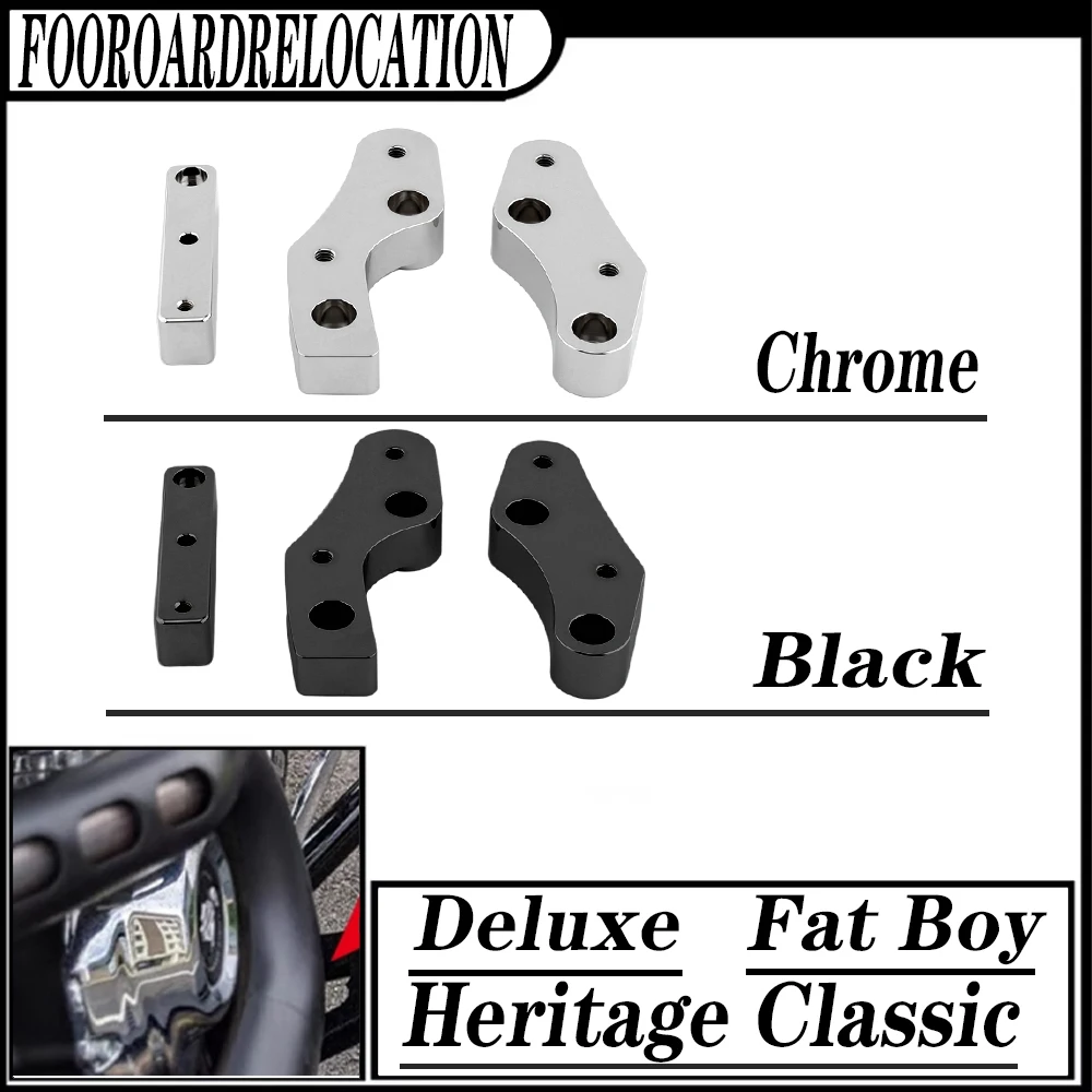 

﻿ FOR Harley-Davidson Softail Slim Fat Boy Deluxe Heritage Classic Floorboard Relocators fl FLSL FLFBS FLHCS FLDE FLFB FLHC