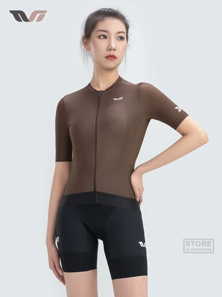 ROCKBROS-Maillot de cyclisme pour femmes, vêtements de vélo anti-UV, chemises de vélo respirantes à séchage rapide, manches courtes, fermeture éclair YKK, été