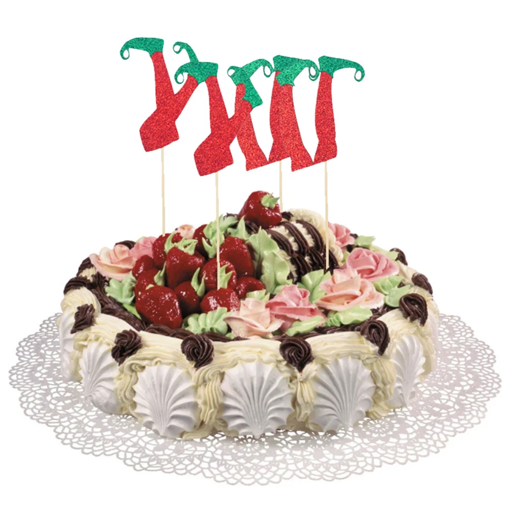 

20Pcs Christmas Elf Legs Cake Toppers Eco Friendly Cake Picks Cupcake Decorations Birthday Wedding Party Cupcake Toppers