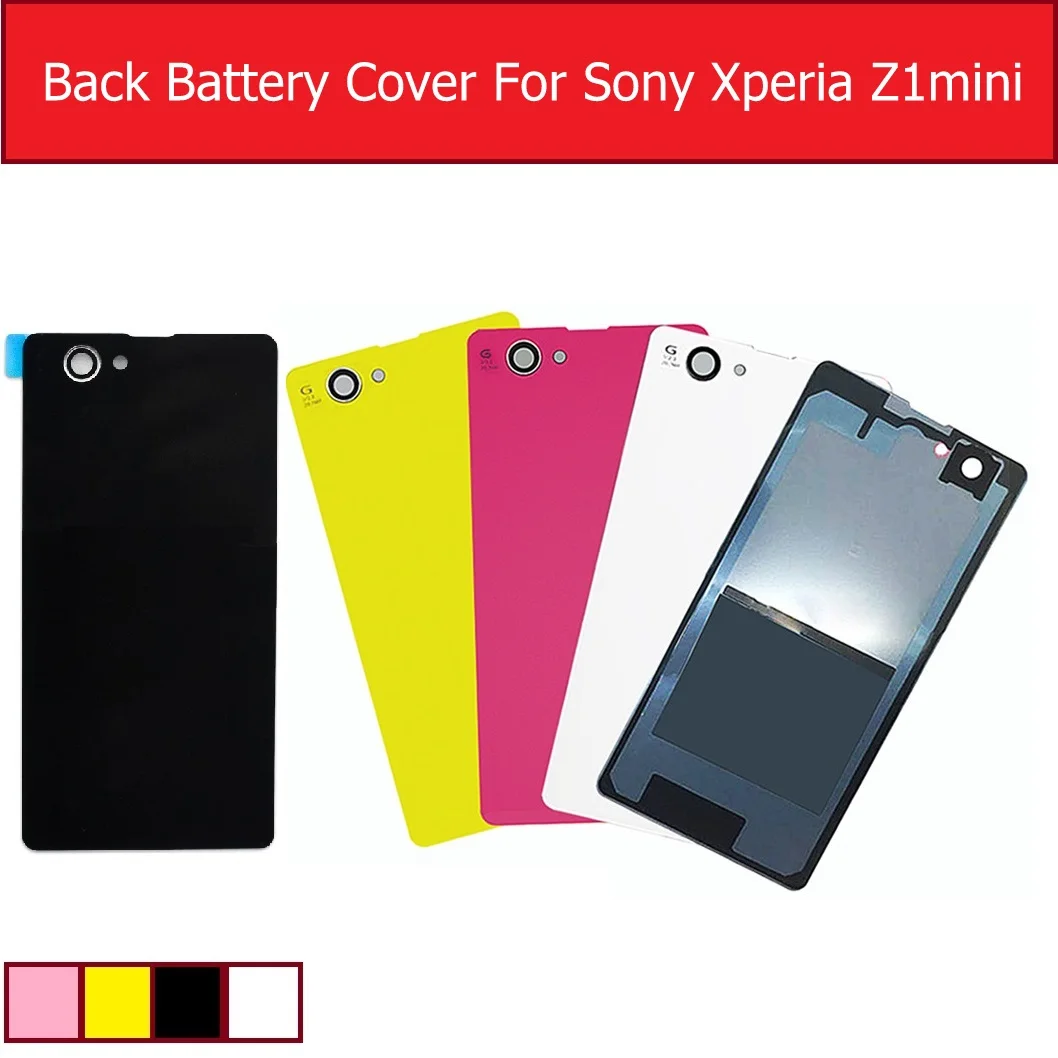 Back Battery Door Housing Glass Cover for Sony Xperia Z1 Mini / Z1 Compact M51W D5503 Glass Rear Cover case + 1piece film Free