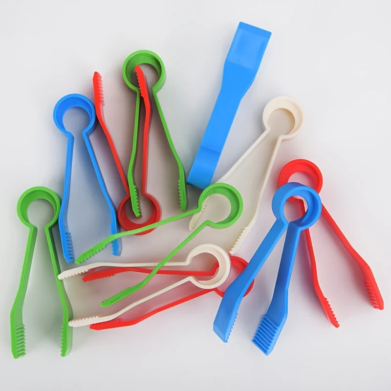 4 Colors Plastic Fine Motor Skill Training Tweezers Clip Set Sensory Educational Toy Plant Insect Catching Tool Classroom Teachi