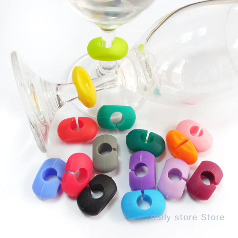 

12Pcs Silicone Wine Cup Glass Markers Party Goblet Wine Drinking Cup Marking Tag