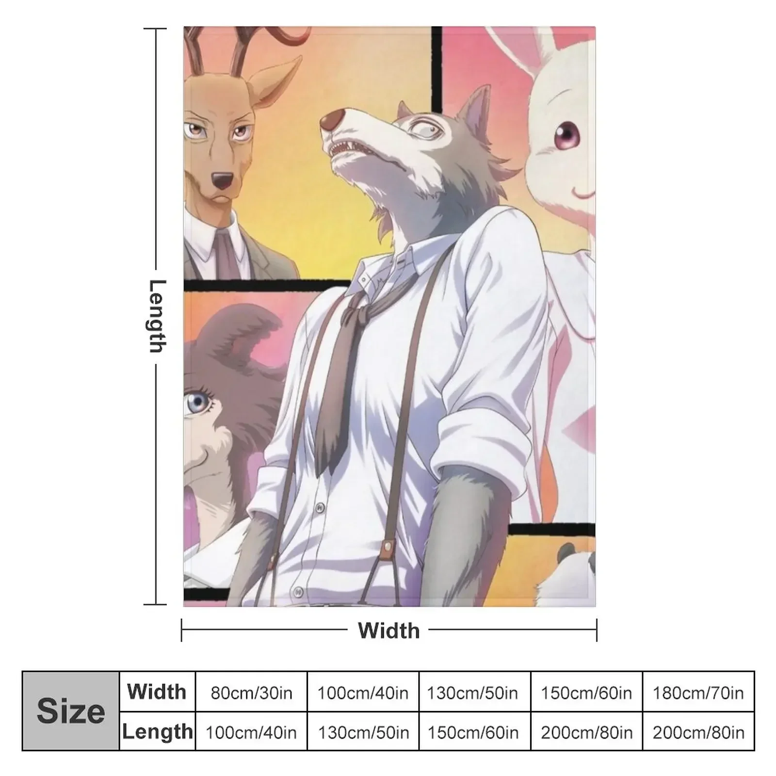 Beastars Anime Throw Blanket Cute Plaid Hairy Winter beds Blankets