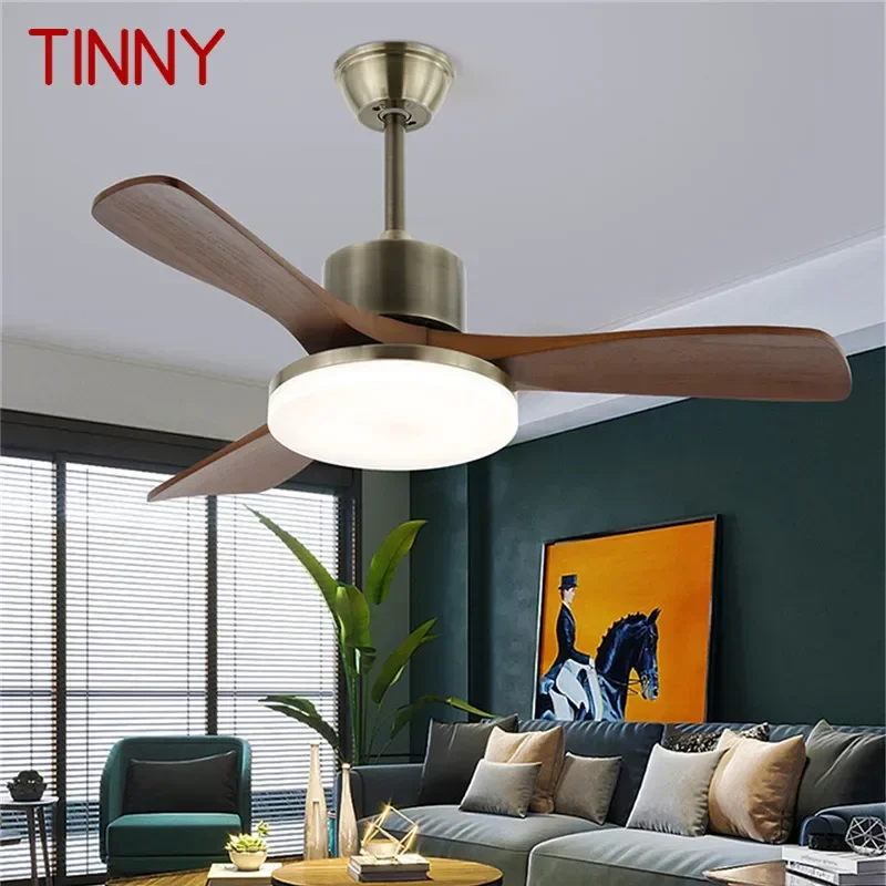 

TINNY Modern Fan Light Luxury Living Room Restaurant Bedroom Study LED Ceiling Fan Light Remote Electric Fan Light