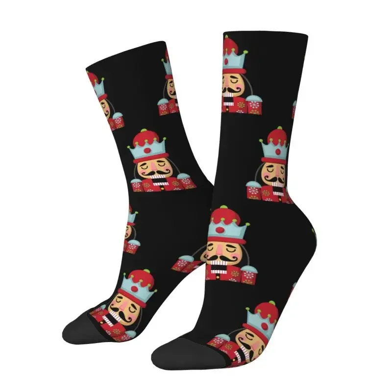 Nutcracker Mens Crew Socks Unisex Kawaii 3D Print Cartoon Soldier Toy Christmas Gift Dress Socks