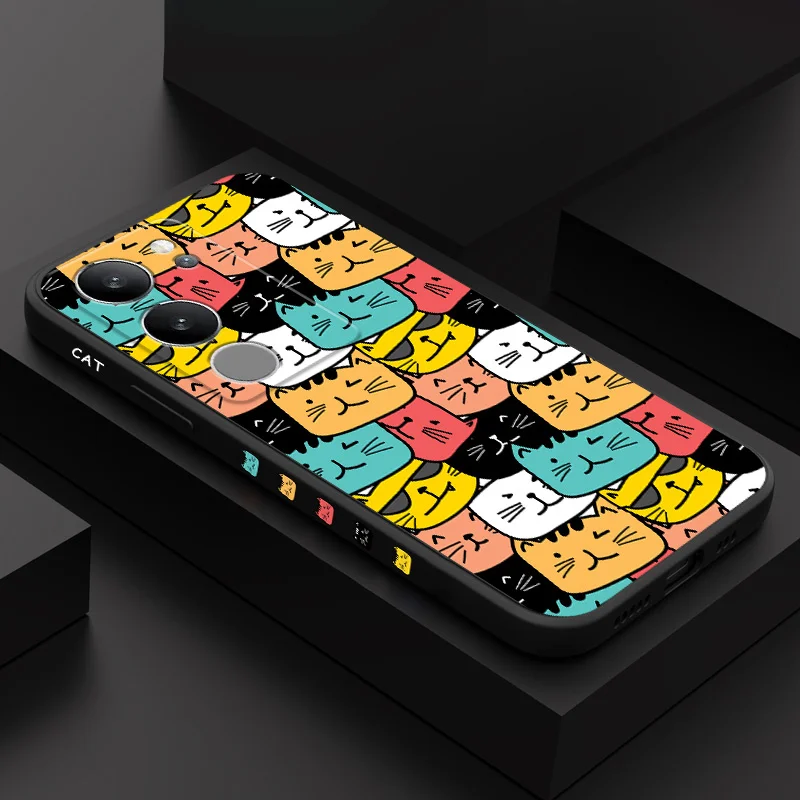 

Frame Stack Cat Phone Case For VIVO V50 V40 V30 V29 V29E V27 V27E V25 V25E V23 V23E V21 V20 Y20 Y12 Y21 Y22 Y50 Y35 Y76 Pro 4G 5