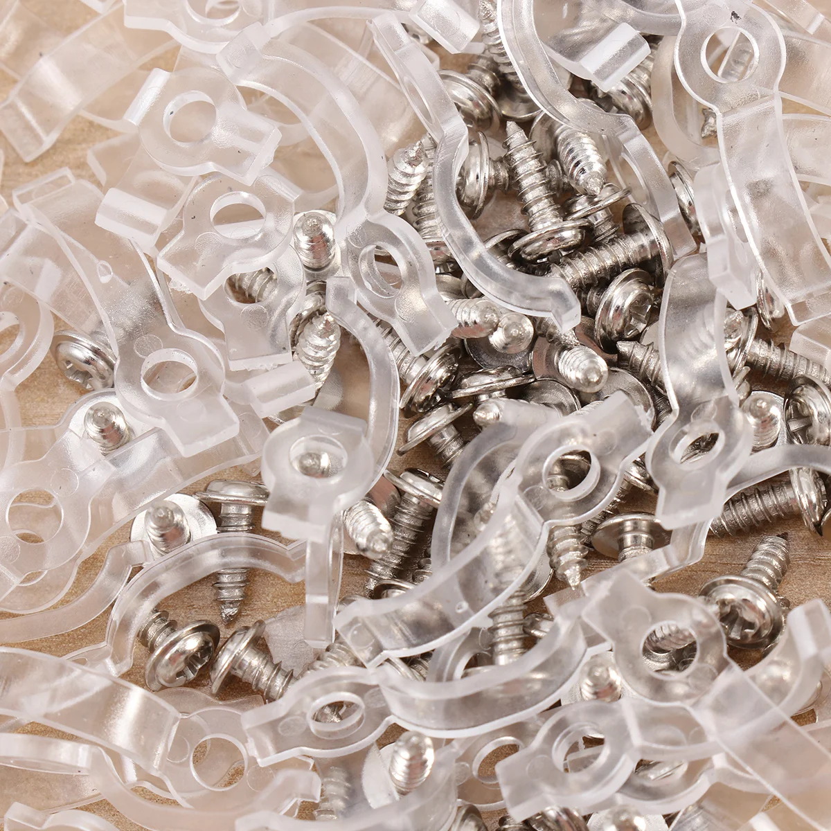 

200Pcs Transparent LED Strip Light Fixer Clips 10Mm One Screw Per Clip Easy Install Remove for Strip Lights High Temperature