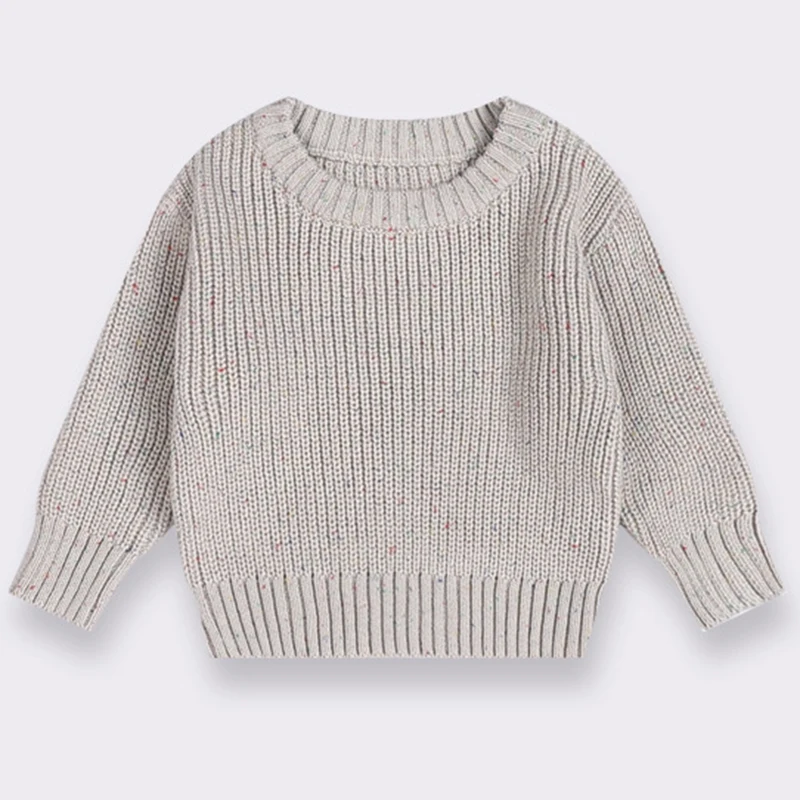 Autumn Kids Sweaters Solid Chunky Knit Girls Sweater Brief Spring Winter Long Sleeve Boys Pullover Warm Knitwear Baby Clothes