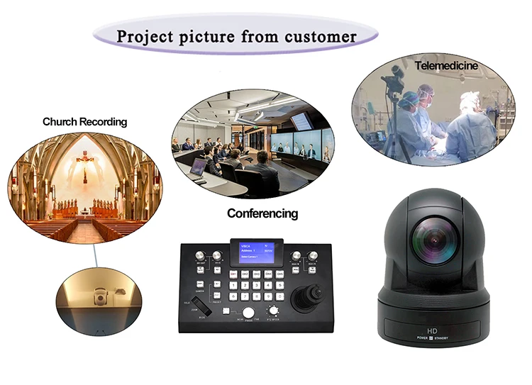 Vídeos 4k Cam Conference Pc UHD Câmera Vídeo 4k 8,5 Mega Pixels Câmera Ptz Zoom 20x com Ultra HD Multi-formato Outp