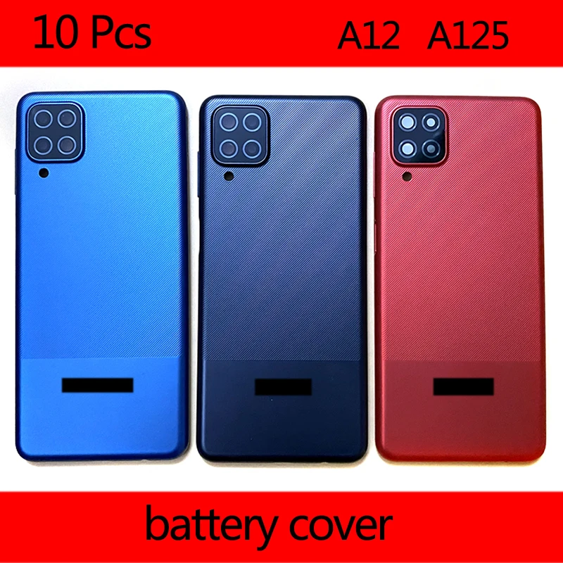 10pcs Back Cover A12 For Samsung Galaxy A12 A125 Housing Case Battery Panel Chassis Lid Real Door Camera glass Side Buttons