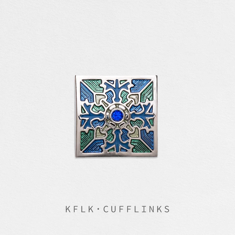 KFLK Fashion Enamel Colored Square Brooch Pins Exquisite Brand Brooches For Women Mens Costumes Badge Brooch Jewelry Wholesale