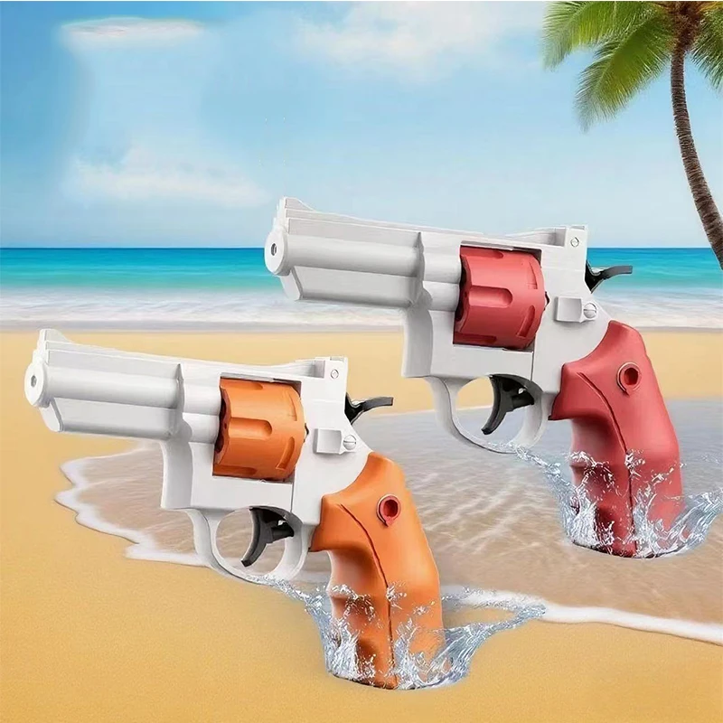 Summer Mechanical Continuous Water Gun Toy Revolver Style Outdoor Beach Water Blaster Teenagers Pool Party Holiday Diy Gift