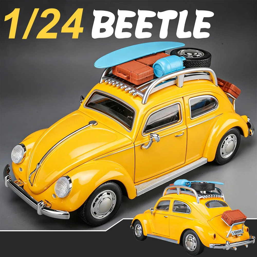 

1:24 Beetle Lada Niva Diecast Model Alloy Toys Car Doors Opened Four Wheel Suspension Sound Light Cars Children Interactive Toy