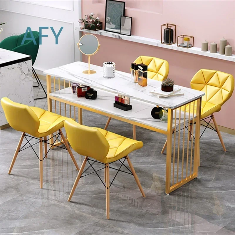 Light Luxury Japanese Nail Table for Salon Furniture for Manicure Table Chair Set with Drawer for Professional Nail