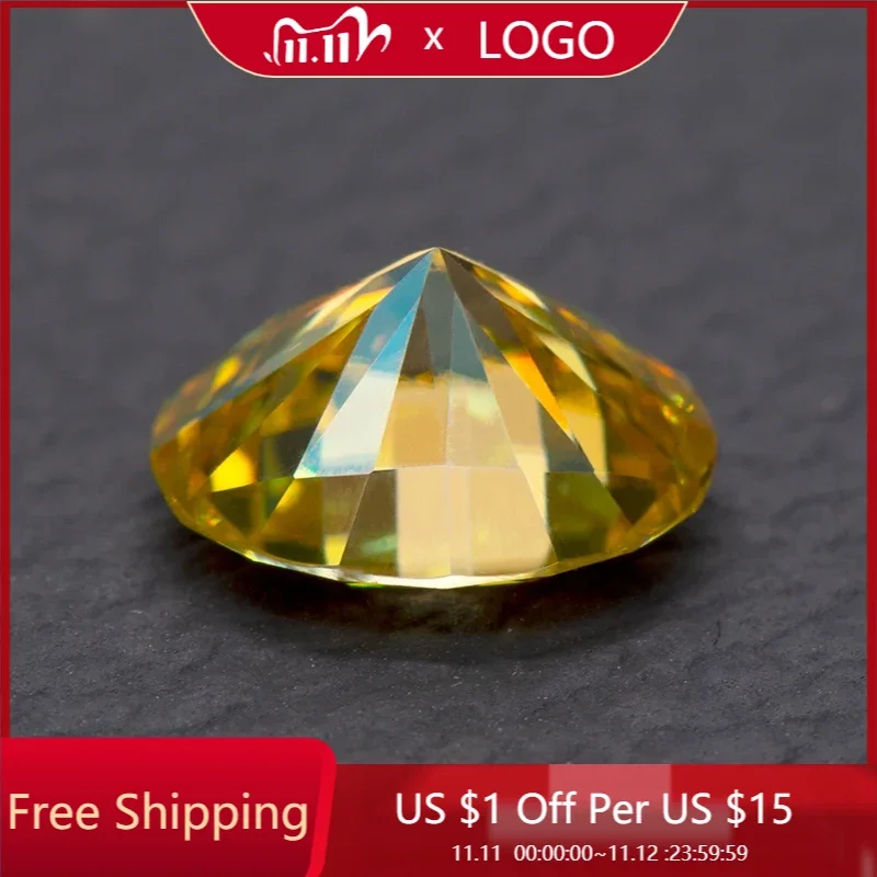 

Moissanite Stone Oval Cut Golden Yellow Color VVS1 High-quality DIY Charms Jewelry Making Main Materials with Certificate
