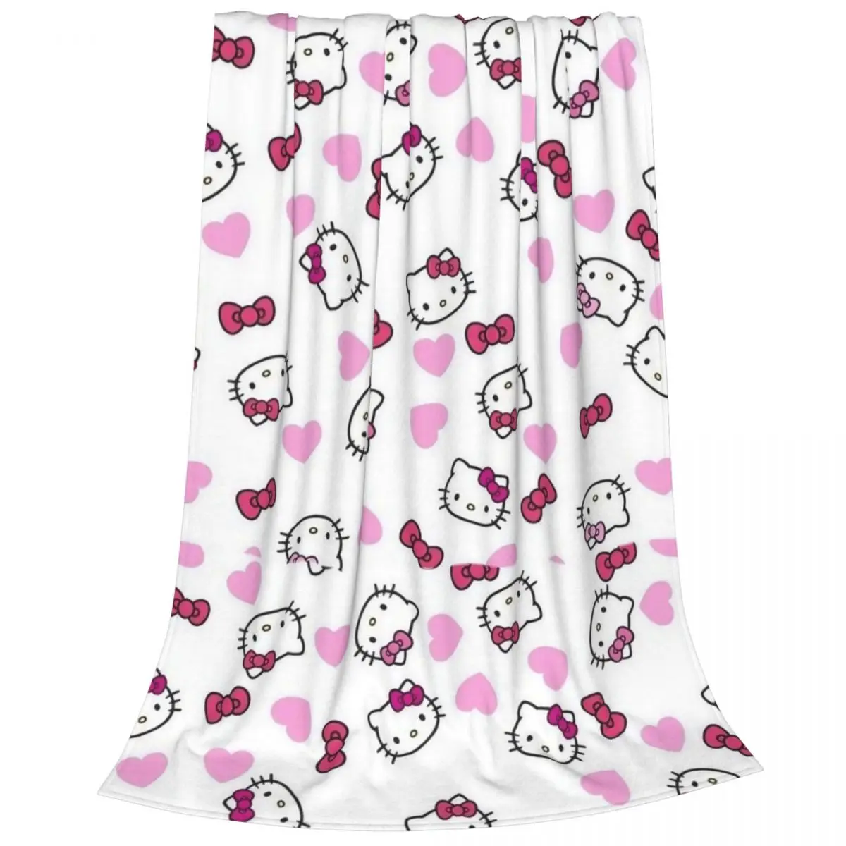 Hello Kitty Cartoon Cute Blanket Flannel Spring/Autumn Multi-function Lightweight Thin Throw Blanket Bedding Office Bedspread