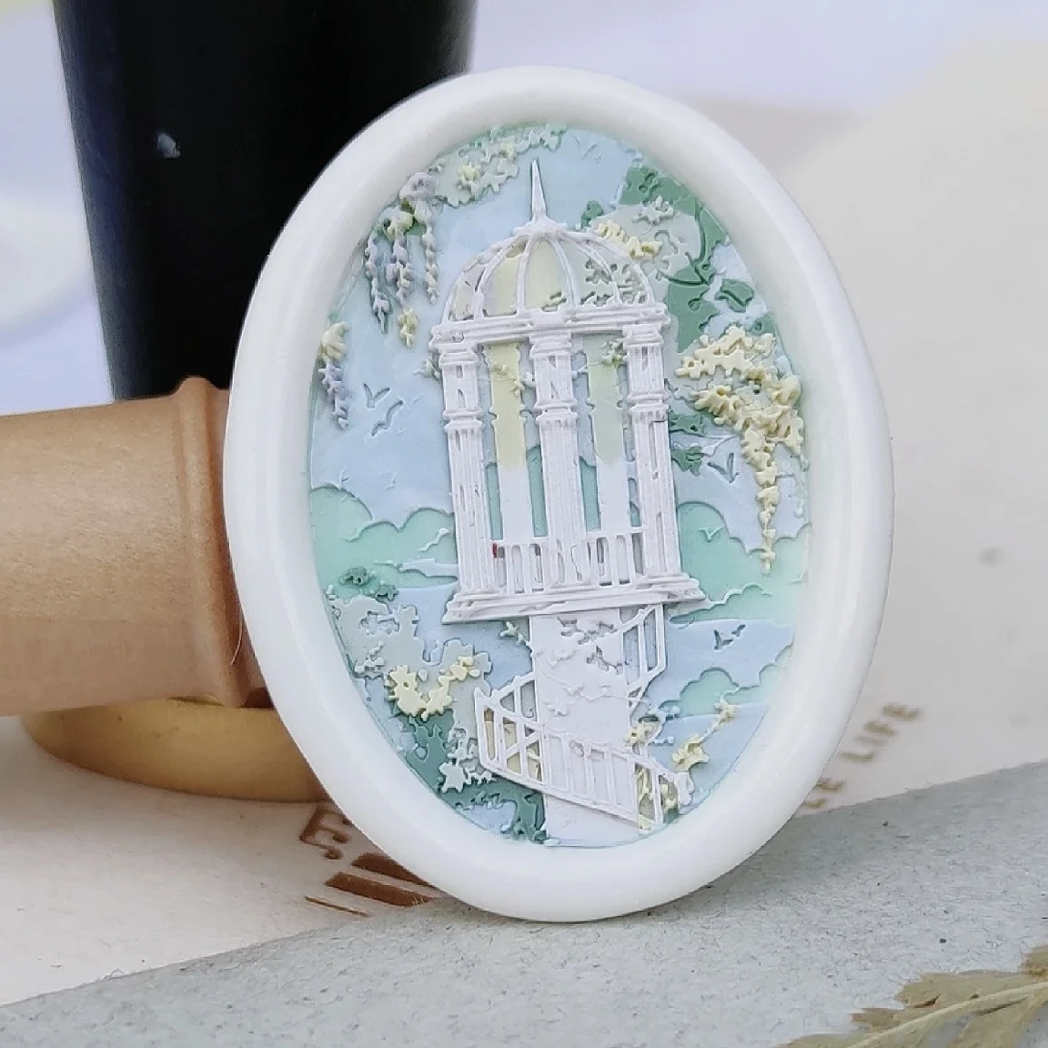 

Decorative Fire Seal Stamp Emed Chapter Head Flower Series Irregular Multi-layer New Handmade DIY Notebook Stamp