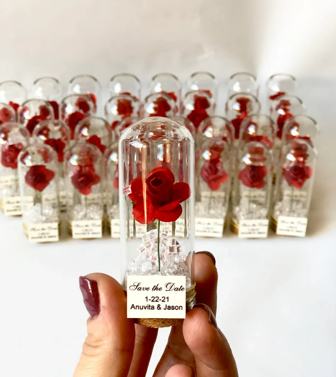 Bulk Rose Dome Favors for Guests, Wedding Favors Gift, Personalized Party Gifts, Beauty and the Beast Custom Favors, Bachelorett