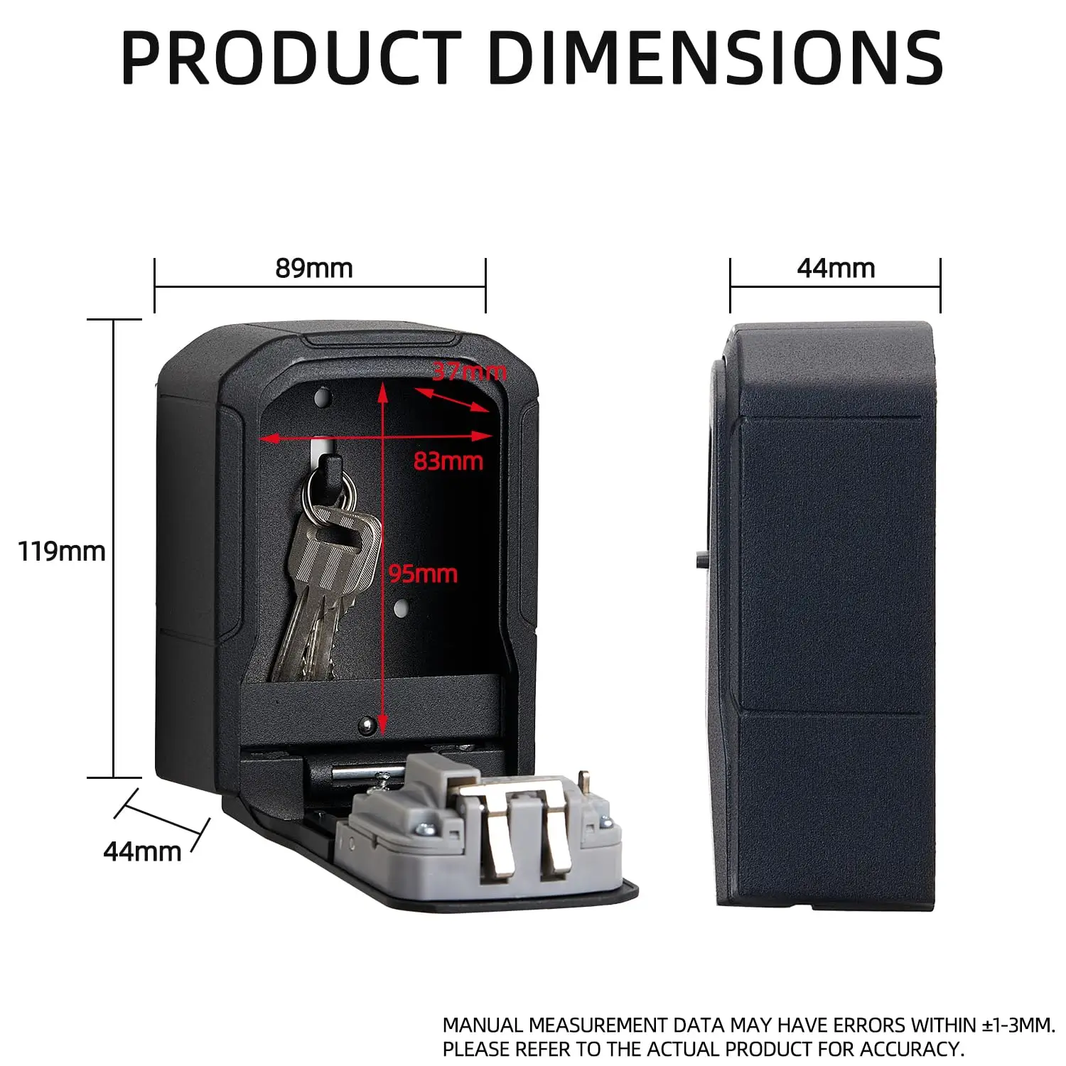 Lock Box Key Lock Box Resettable Combination Lockbox Wall Mount Waterproof Security Safe Box for Outdoor Door Handle House Key