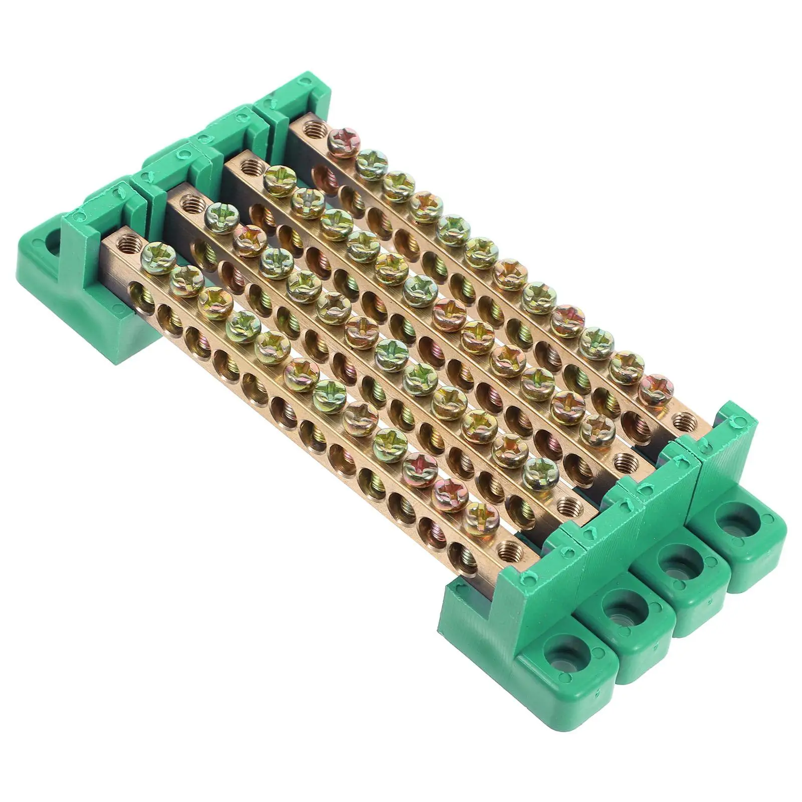 

4pcs Copper Terminal Block Connectors High Conductivity Electrical Junction Blocks Wire Screw Ground Circuit