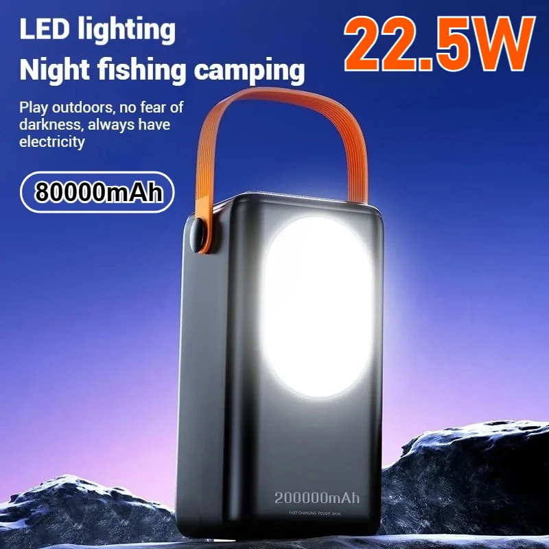 

Портативная электростанция 22,5 Вт, цифровой дисплей, 80000 мАч, большая емкость, несколько портов, выход, запасная батарея для Samsung IPhone