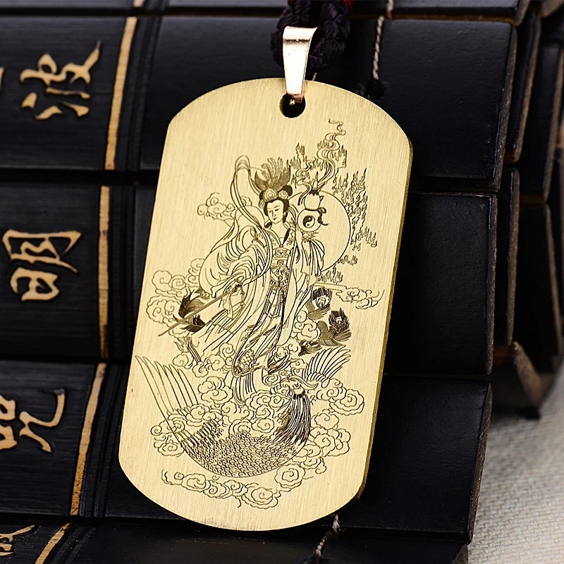 

Taoist Ornaments Taiyi Save Suffering Tianzun Pure Copper Body Protection Pendant Necklace