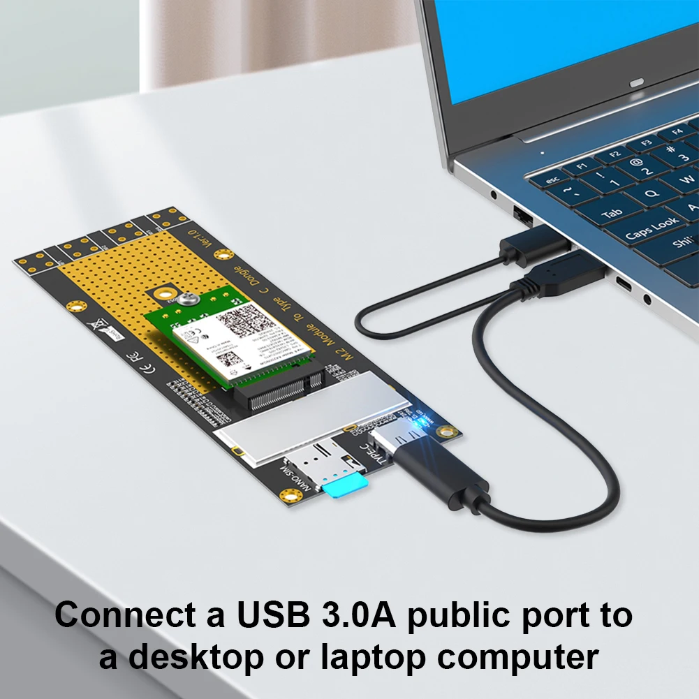 M.2 B Key Module To Type C Adapter Card Networking Expansion Adapter Card Riser Card Support RM500Q RM500U GM800 SIM8200