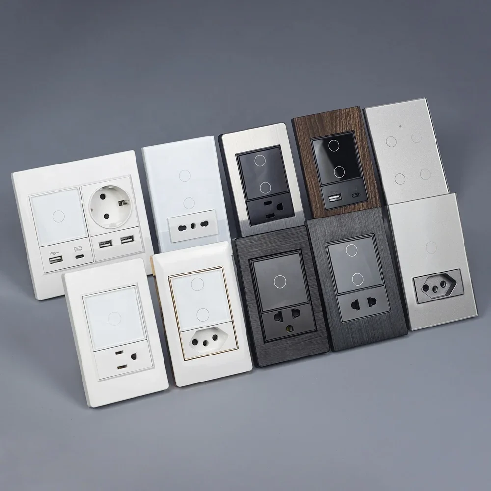 Smart Switch Wifi De Vidrio Templado Home Wall Outlets Module Touch Light Tuya Interruptor Inteligente