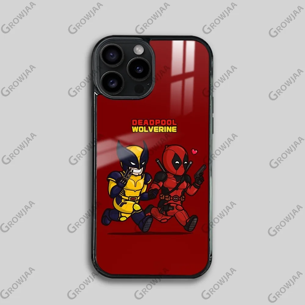 Funny Deadpool & Wolverine Phone Case For iPhone 16 15 14 13 12 11 Pro Max Plus Mini New Magsafe Mirror Wireless Magnetic Cover