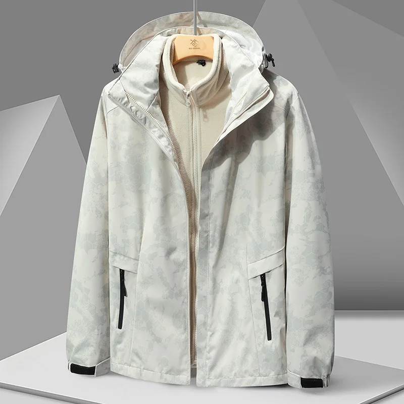 

Новая модная ветрозащитная куртка-трансформер 3-в-1 для женщин и мужчин, утепленная, для активного отдыха, коллекция 2025 года