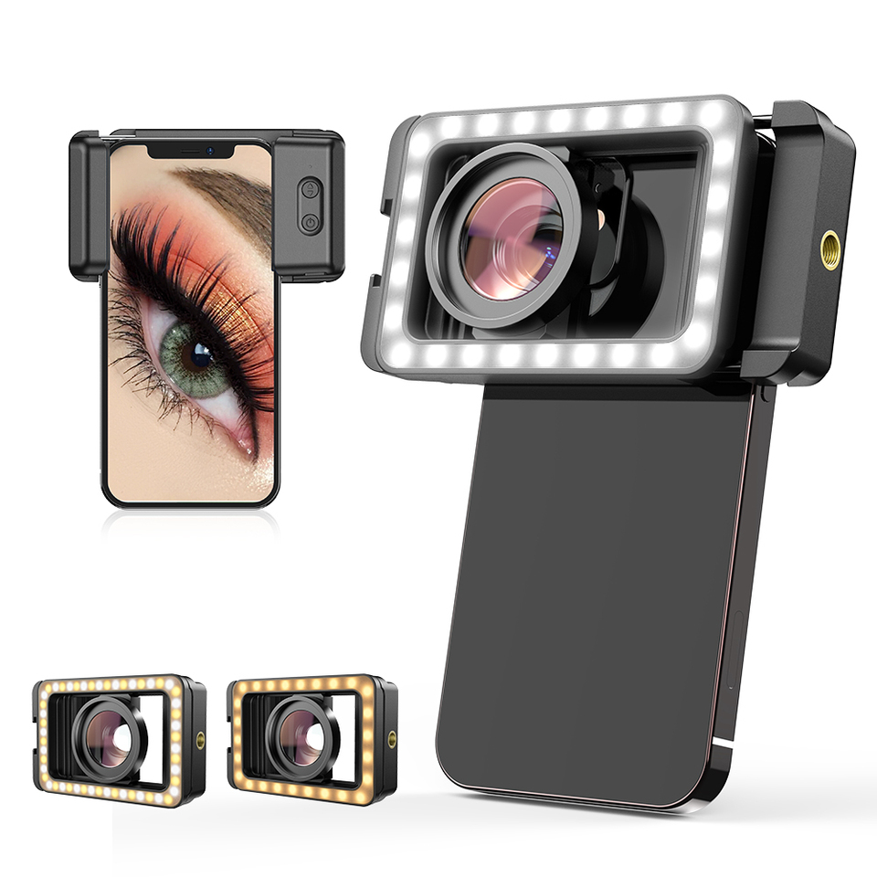  APEXEL 4K HD 15X Macro Lens With LED Fill Light For Mobile Phone Lens Photography Lente for iPhone 13/14 Samsung all smartphones 