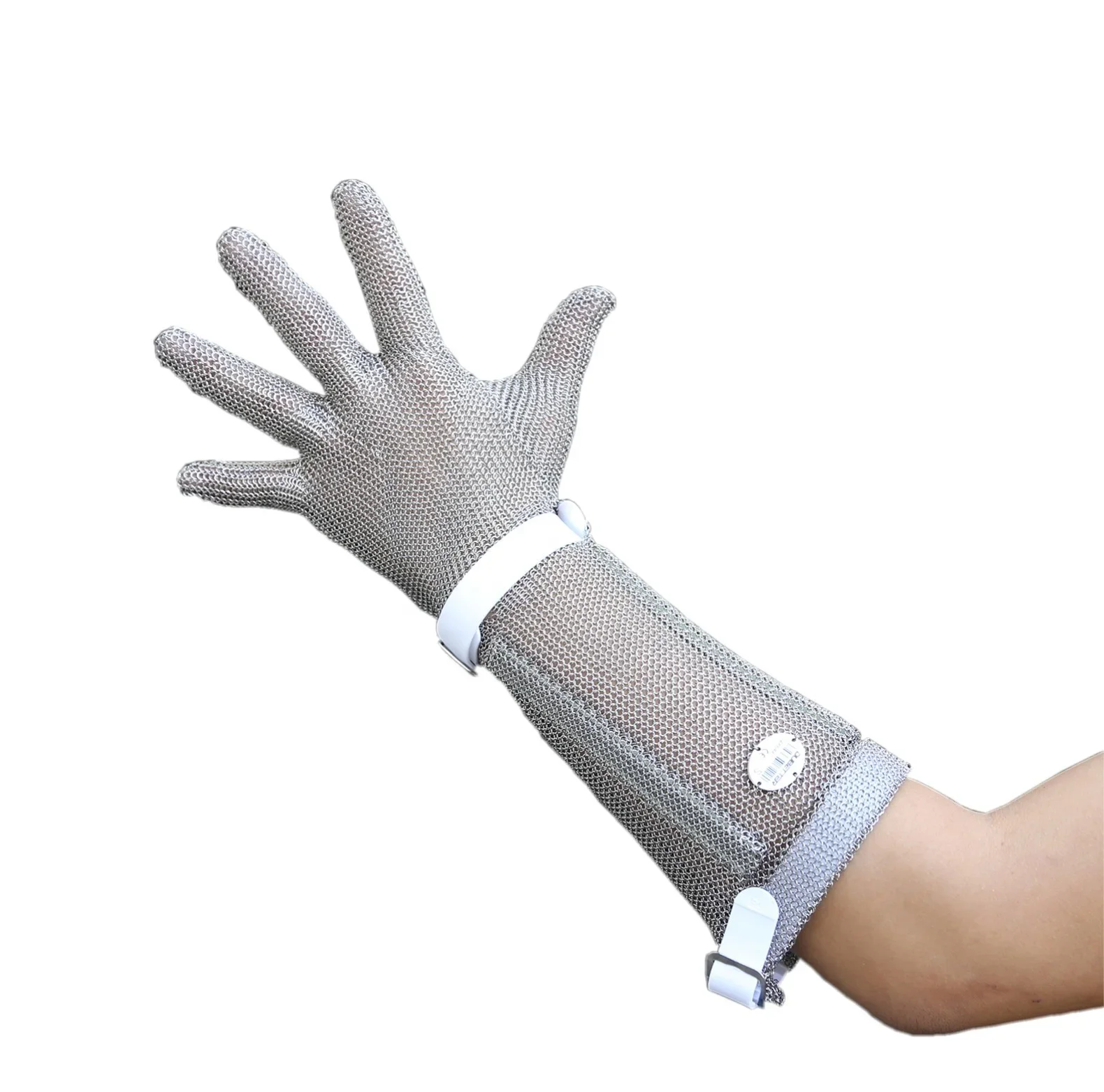 316L Metal mesh chain anti cutting industrial construction safety gloves with 19cm long cuff Stainless Steel Glove