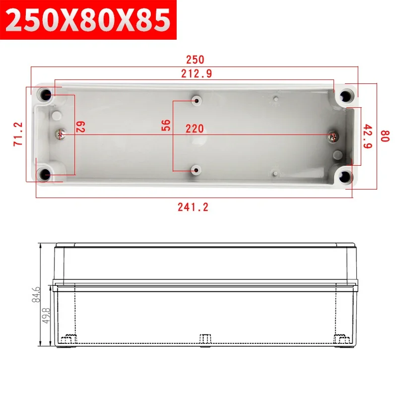 Wasserdichte Kunststoff-Gehäusebox Elektronisches IP67-Projektgehäuse Elektrische Projektbox ABS Outdoor-Anschlussbox Gehäuse