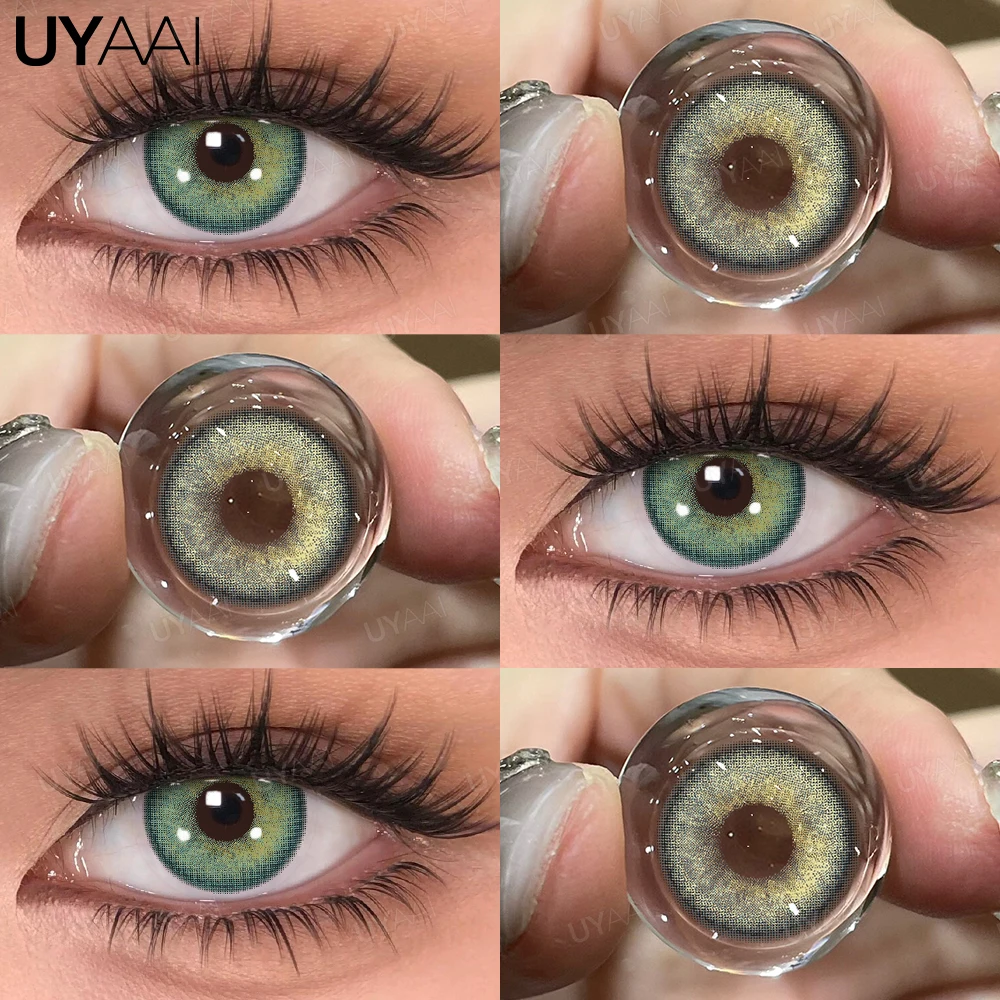 UYAAI 1 Pair Colored Contact Lenses for Eyes Blue Eye Lenses Green Fashion Lenses High Quality Brown Natural Lenses Gray Lenses