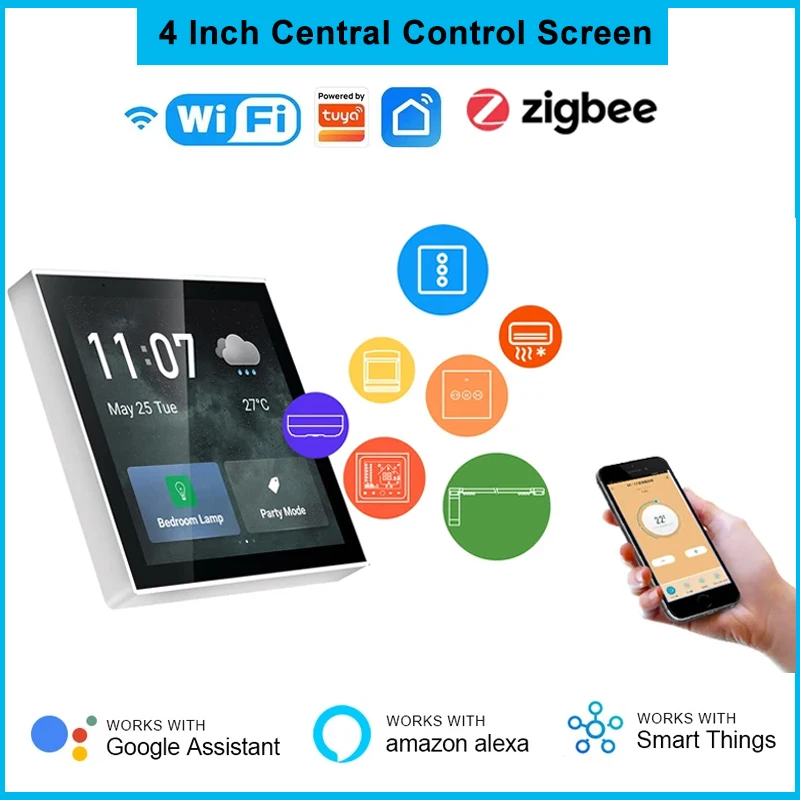 4 Inch Tuya WiFi Bluetooth Butler Central Gateway Touch Screen Control Panel Smart Home Control Screen Zigbee Controller