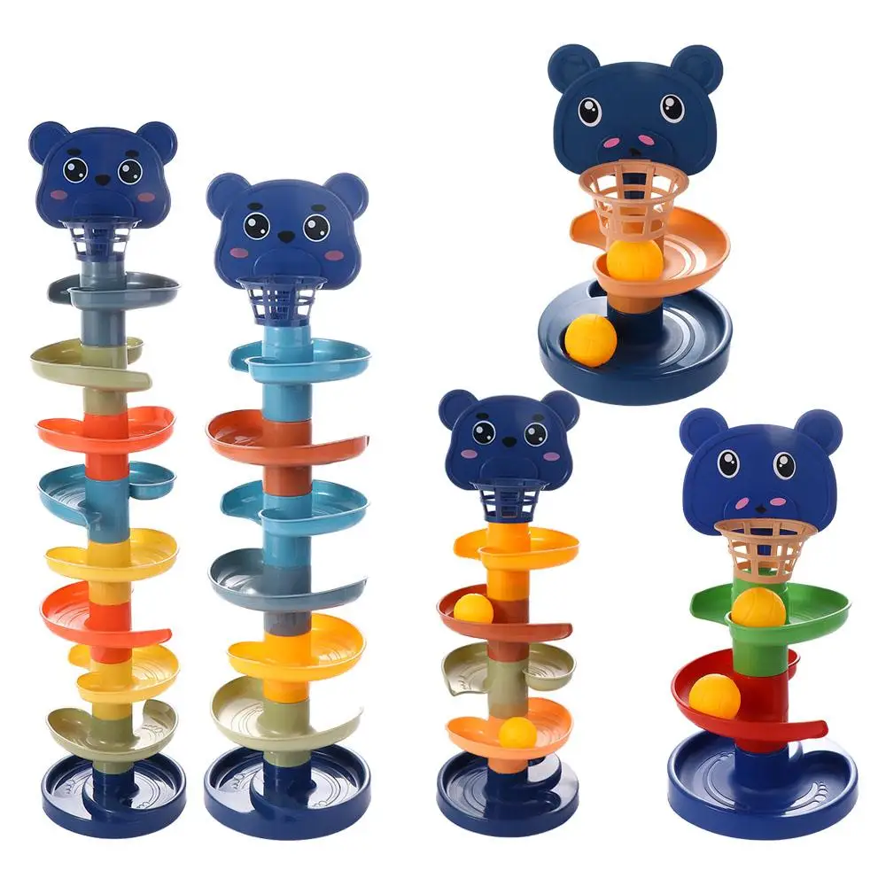 Gioco giochi da bagno giocattoli impilabili regalo per bambini Set di piste rotanti Set di giocattoli per pista rotante palla Drop Roll Swirling Tower giocattoli educativi