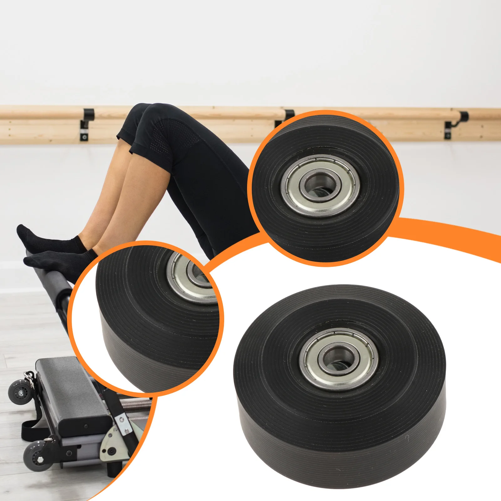 Rueda reformadora de Pilates, 48mm, 58mm, 70mm, fácil instalación con rodamiento, rueda de cama de Pilates, accesorios para equipos de Fitness, piezas de repuesto