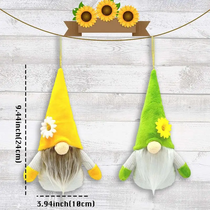 Sunflower Gnomes Decor Handmade Cute Swedish Tomte Farmhouse Gnome Doll Sunflower Kitchen Decor Spring Summer Sunflower Decor