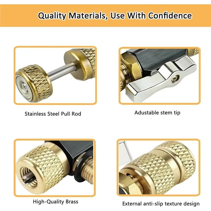 ABZA-Valve Core Removal Tool For Home HVAC Appliance, 1/4